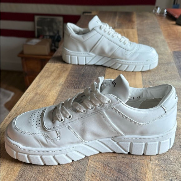 White Prada Leather Sneakers Size: 11 UK | 12 US - Picture 12 of 15